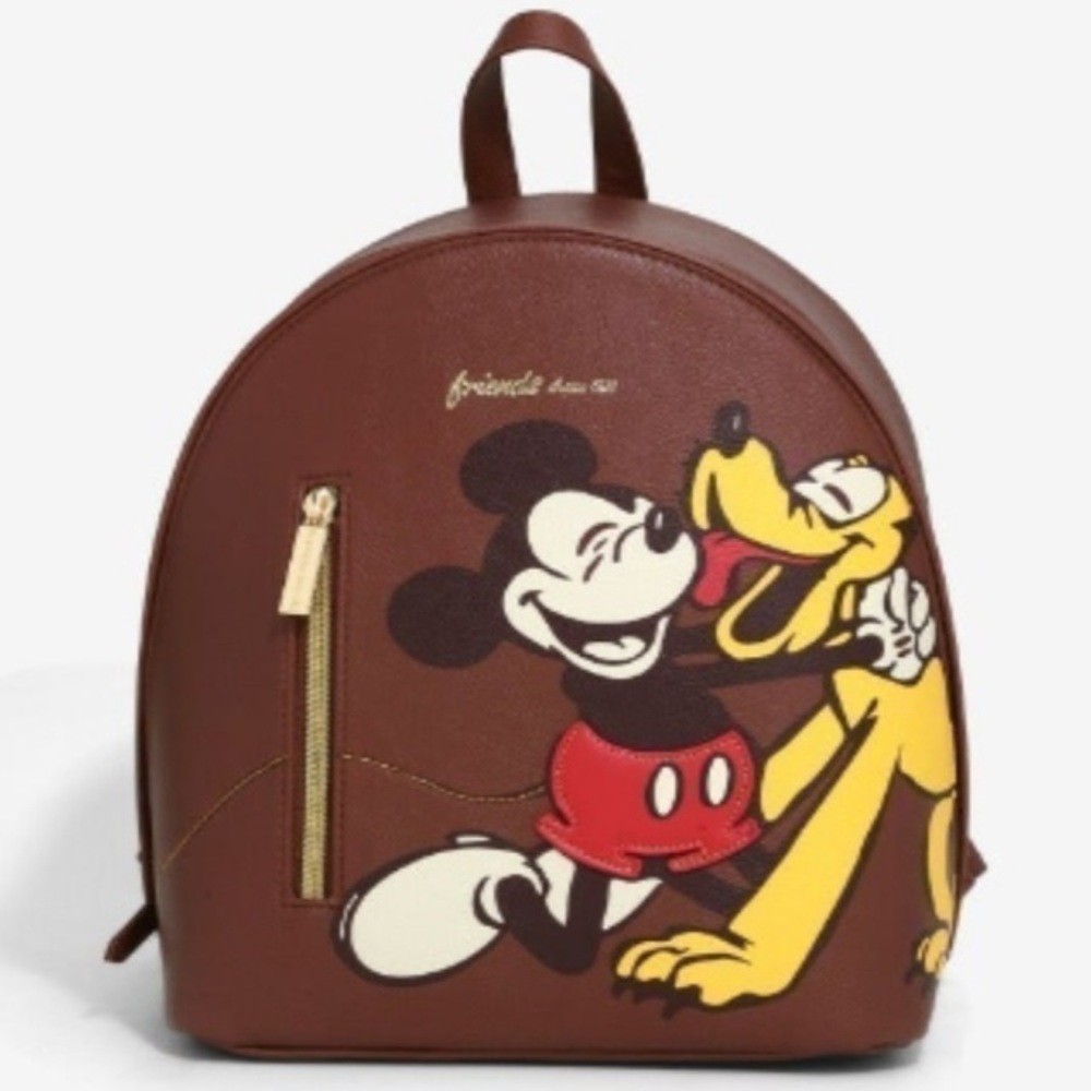 Danielle Nicole Brown Backpack with Mickey and Pluto Design